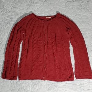 Max Studio Scarlet Cotton Cable Knit Sweater M